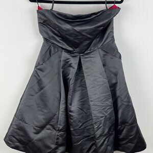 MNG Suit Fit Flare Dress Size 8 Gray Sleeveless Spaghetti Strap Sweetheart Lined